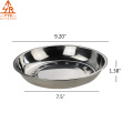 Stainless Steel Dinner Plates Dishes, Round Camping Plates